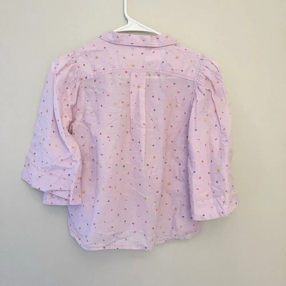 Anthropologie Maeve Purple Floral Top Eliot Popover Blouse XS Women's Flowy - Picture 9 of 10
